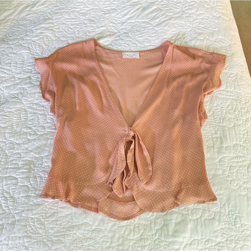 REVOLVE l Tie Front Cropped Top Small